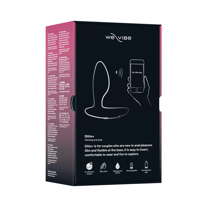 We-Vibe Ditto+ Rechargeable Remote-Controlled Silicone Vibrating Anal Plug Satin Black - Headshop.com