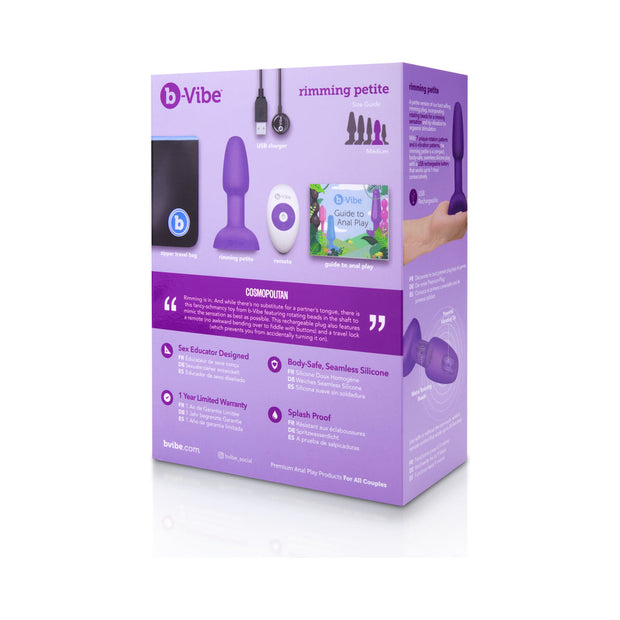 b-Vibe Rimming Petite Rotating and Vibrating Remote Control Plug Purple - Headshop.com