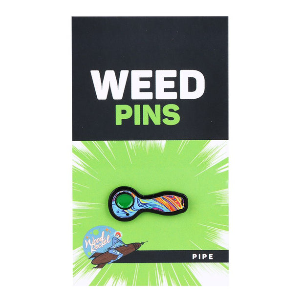 Wood Rocket Soft Enamel Lapel Pin - Swirly Pipe - Headshop.com