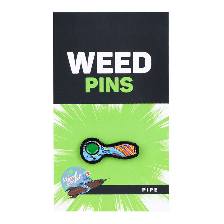 Wood Rocket Soft Enamel Lapel Pin - Swirly Pipe - Headshop.com
