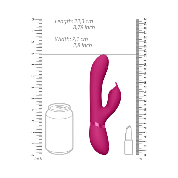 VIVE AIMI Rechargeable Swinging Pulse-Wave Silicone Rabbit Vibrator Pink - Headshop.com