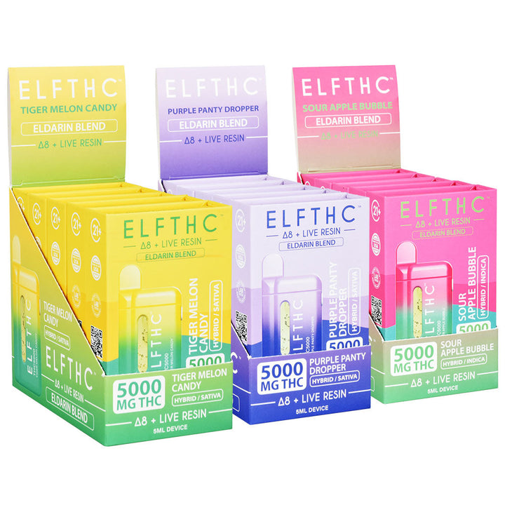 ELFTHC Eldarin Blend D8 + Live Resin Disposable | 5mL | 5pc Display - Headshop.com