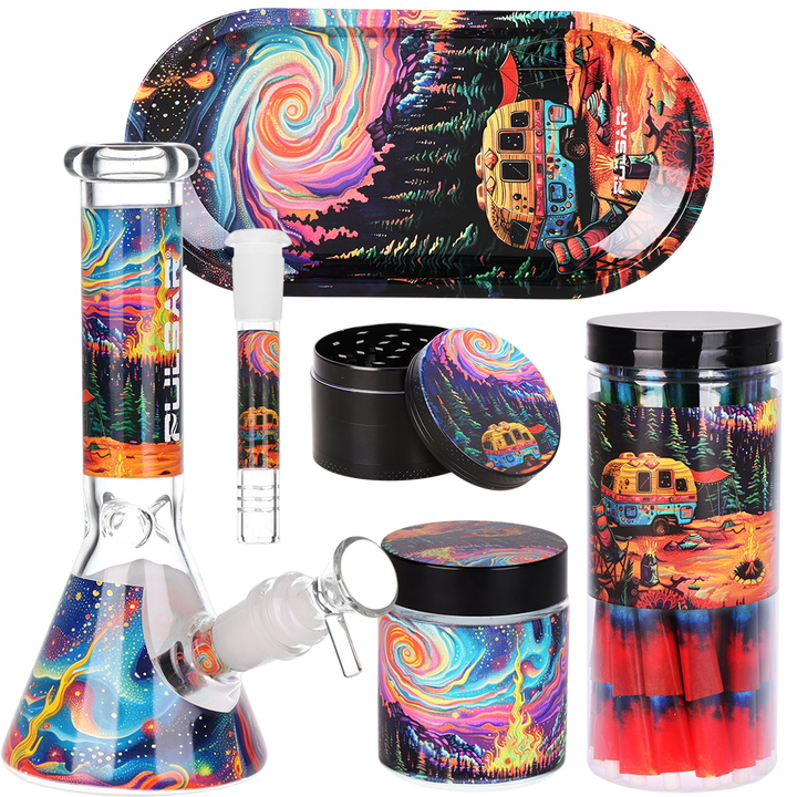 Pulsar Design Series Beaker Water Pipe Smoker's Kit | 7.75"
