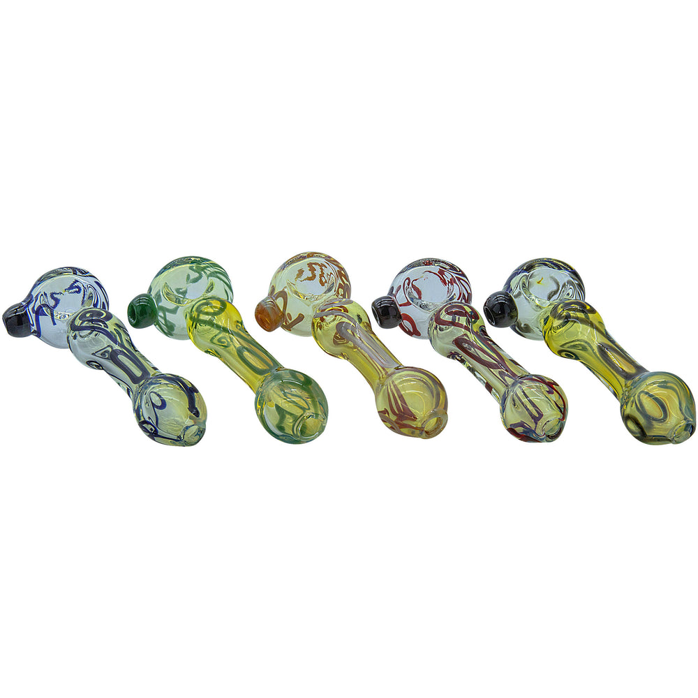 LA Pipes "Painted Warrior Spoon" Glass Pipe - Headshop.com