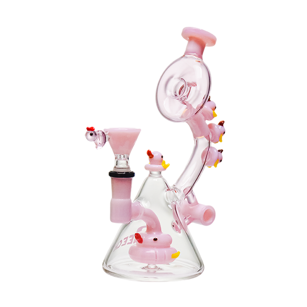 Cheech Glass 8.5" The Ducks on the Ring Water Pipe