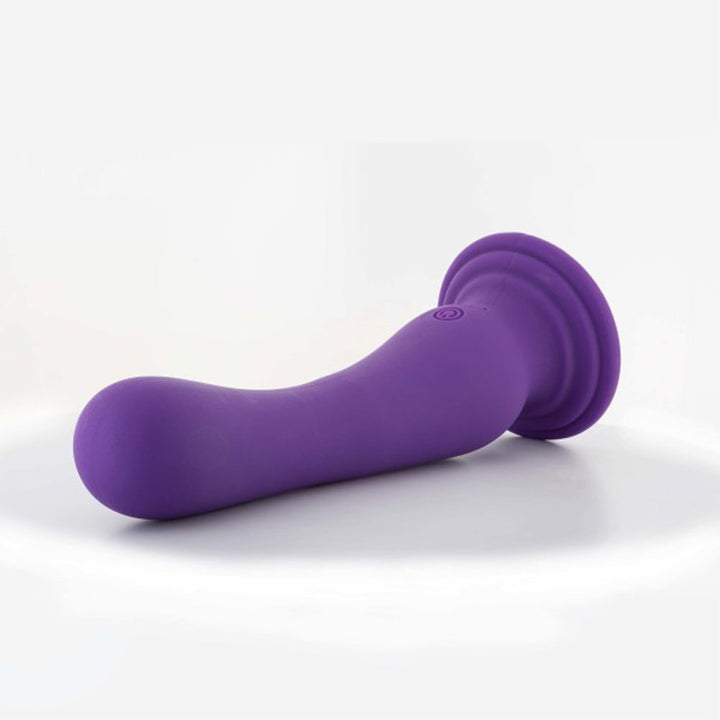 Impressions Ibiza Rechargeable Silicone 7.75 in. Vibrating Dildo with Suction Cup Plum - Headshop.com