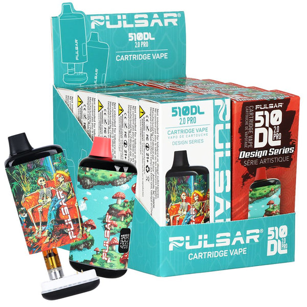 10CT DISPLAY - Pulsar 510 DL 2.0 PRO Design Series Variable Voltage Vape Bar - 1000mAh / Assorted Designs 1 10CT DISPLAY - Pulsar 510 DL 2.0 PRO Design Series Variable Voltage Vape Bar - 1000mAh / Assorted Designs 1