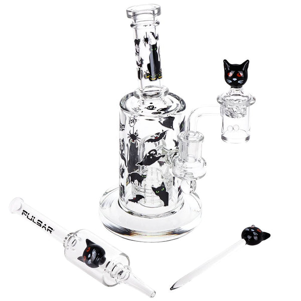 Pulsar Superstitious Kitty Glass Dab Rig Set - 8" / 14mm F Pulsar Superstitious Kitty Glass Dab Rig Set - 8" / 14mm F