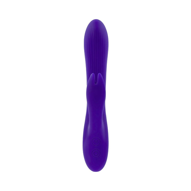 Selopa Poseable Bunny Rechargeable Dual Stimulator Silicone Purple - Headshop.com