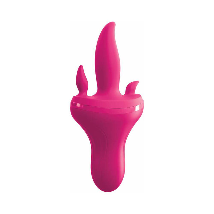 Pipedream 3Some Holey Trinity Triple Tongue Vibrator Rechargeable Silicone Red - Headshop.com
