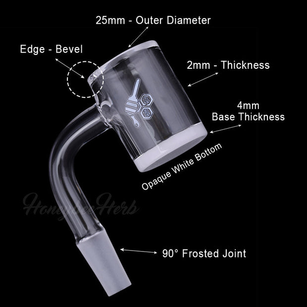 HONEY & MILK BEVEL QUARTZ BANGER - 90° DEGREE | YL - Headshop.com