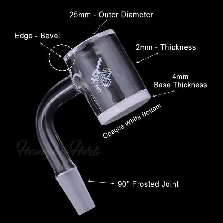 HONEY & MILK BEVEL QUARTZ BANGER - 90° DEGREE | YL - Headshop.com