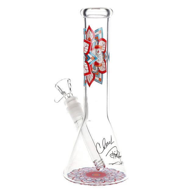 Cheech & Chong Glass Mandala Glow Glass Beaker Water Pipe - 10" - Headshop.com