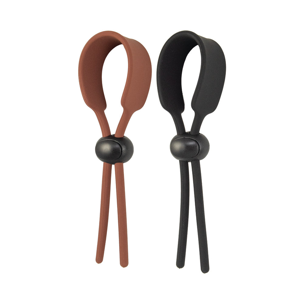 Cock Loops Adjustable Cock Ties Brown & Black - Headshop.com