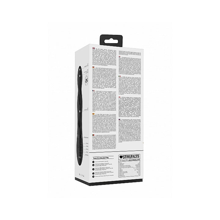 VIVE NIVA Rechargeable 360° Rotating Silicone Rabbit Vibrator Black - Headshop.com