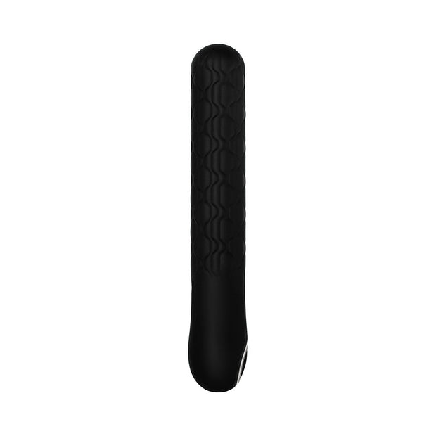Evolved Quilted Love Rechargeable Textured Silicone Sli mline Vibrator Black - Headshop.com