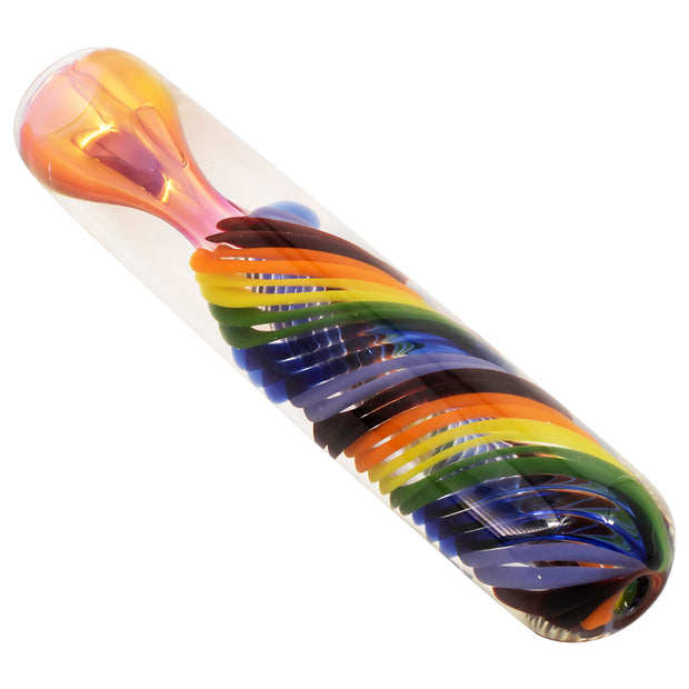 LA Pipes "Twisted Rainbow" Fumed Glass Chillum - Headshop.com