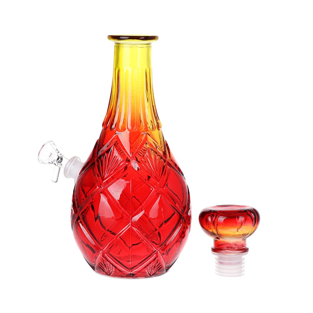 Vintage Decanter Ombre Glass Water Pipe - Lozenge / 10.5" / 14mm F / Colors Vary - Headshop.com