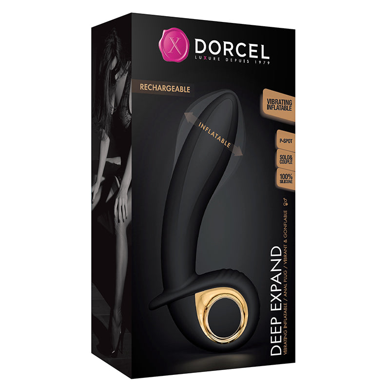Dorcel Deep Expand Rechargeable Silicone Inflating Vibrator Black - Headshop.com