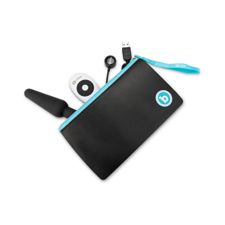 b-Vibe Trio Rechargeable Remote-Controlled Triple-Motor Vibrating Silicone Anal Plug Black - Headshop.com