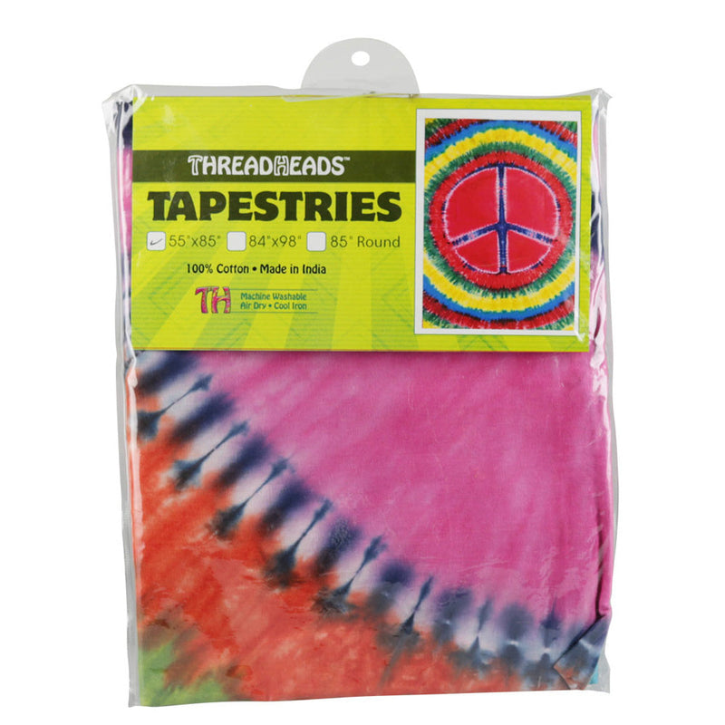 ThreadHeads Tie Dye Peace Sign Tapestry - 55"x83" - Headshop.com