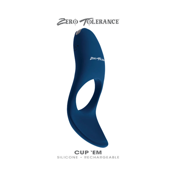 Zero Tolerance Cup 'Em Rechargeable Ball Cup C-Ring Silicone Blue - Headshop.com