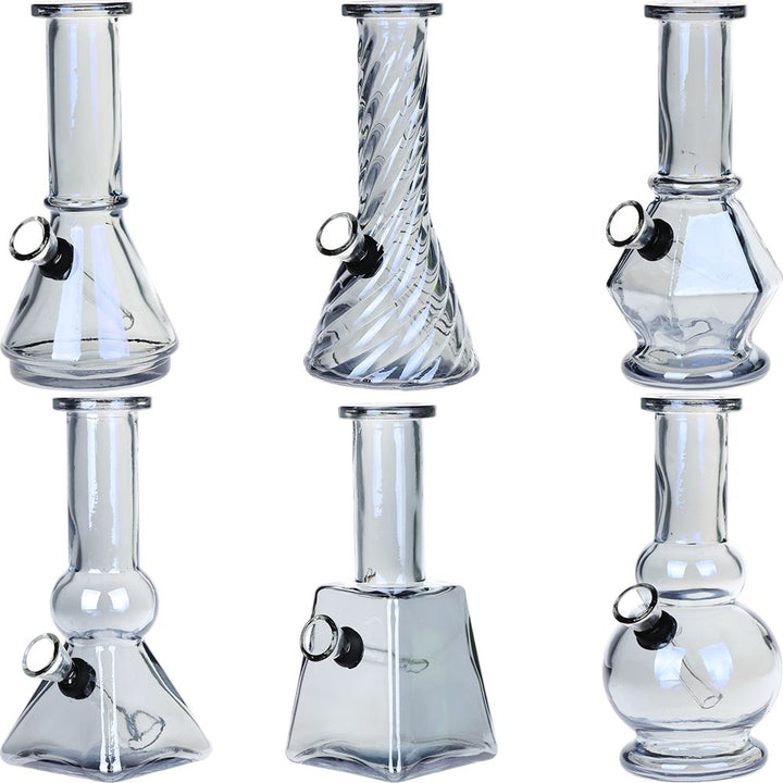 SeshGear Glass Mini Water Pipe | 6" | Grommet | Assorted Styles | 6ct Display - Headshop.com