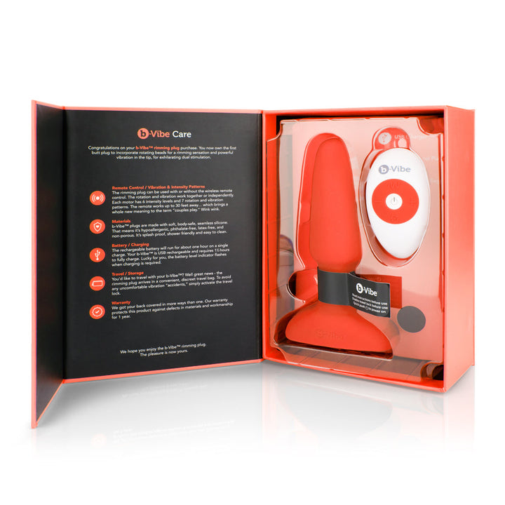 b-Vibe Rimming 2 Rotating and Vibrating Remote Control Plug Orange - Headshop.com