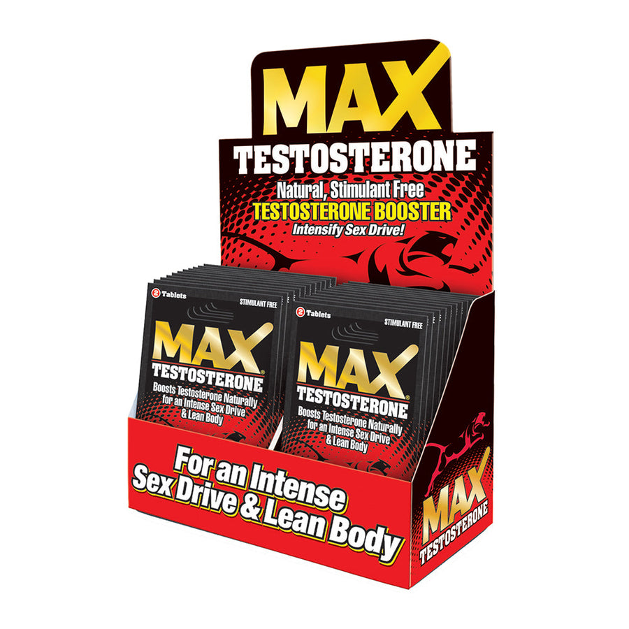 MaxTestosterone Booster Pills 2-Pack 24-Piece Display - Headshop.com