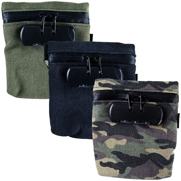 6CT DISPLAY - Smokezilla Smell Proof Locking Canvas Bag - 6"x6.25" / Assorted Colors - Headshop.com