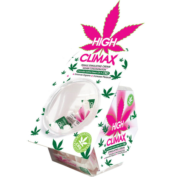 High Climax Female Stimulant with Hemp Seed Oil Stick Pack Display (50 piece bowl display) High Climax Female Stimulant with Hemp Seed Oil Stick Pack Display (50 piece bowl display)