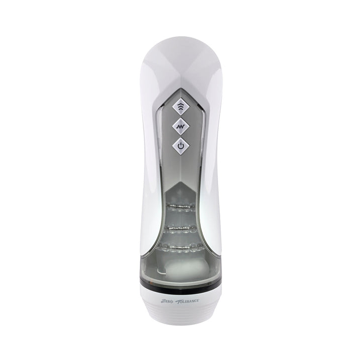 Zero Tolerance Stroking Buddy Rechargeable Vibrating Stroker White - Headshop.com