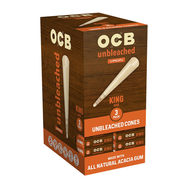OCB Unbleached Pre-Rolled Cones | 24pk Display OCB Unbleached Pre-Rolled Cones | 24pk Display