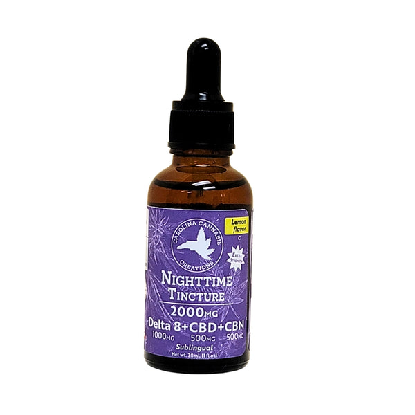 Nighttime Tincture 2000mg | Delta 8, CBN, CBD | Lemon | Carolina Cannabis Creations Nighttime Tincture 2000mg | Delta 8, CBN, CBD | Lemon | Carolina Cannabis Creations