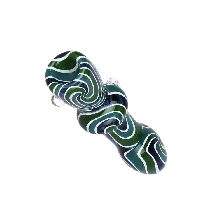 Hypnotist Triplets Wig Wag Swirls Glass Chillum - 4" - Headshop.com