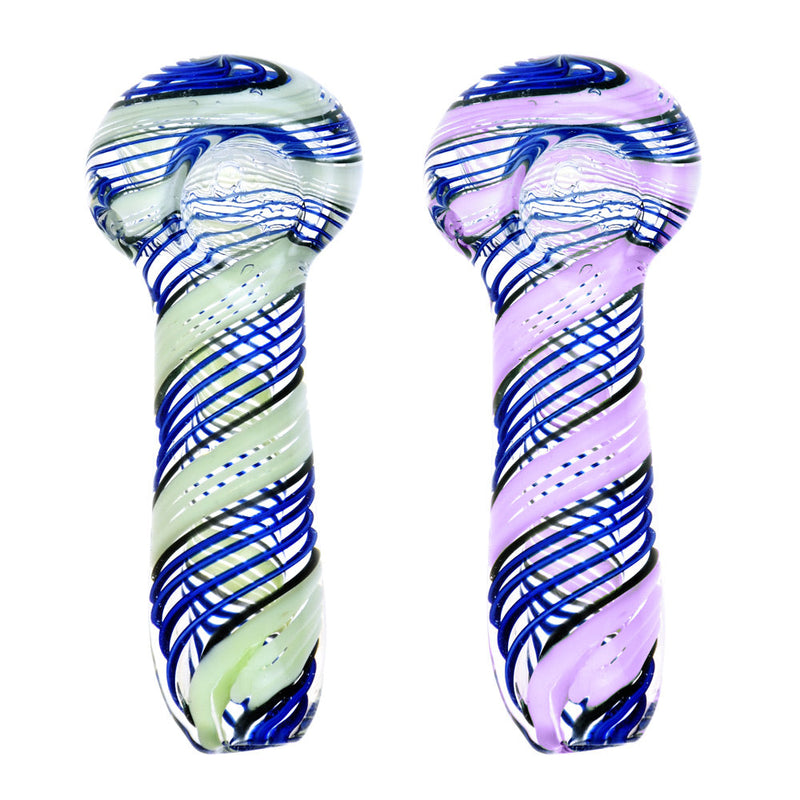 Blue Twist w/ Slime Hand Pipe - 3.75" / Colors Vary - Headshop.com
