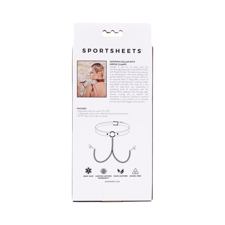 Sportsheets Saffron Collar with Nipple Clamps - Headshop.com