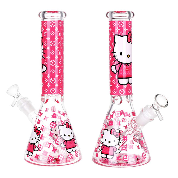High Fashion Hello Kitty Beaker Glass Water Pipe - 10" / 14mm F High Fashion Hello Kitty Beaker Glass Water Pipe - 10" / 14mm F