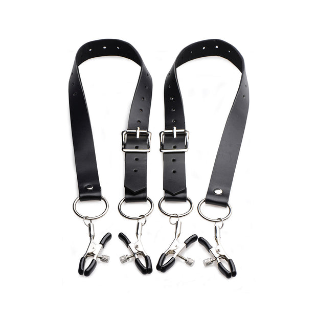 Master Series Spread Labia Spreader Straps With Clamps - Headshop.com