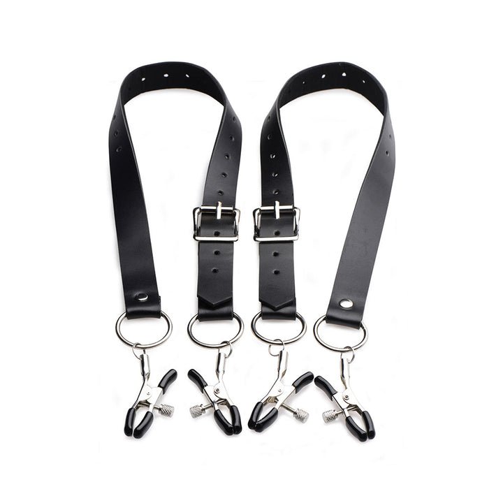 Master Series Spread Labia Spreader Straps With Clamps - Headshop.com
