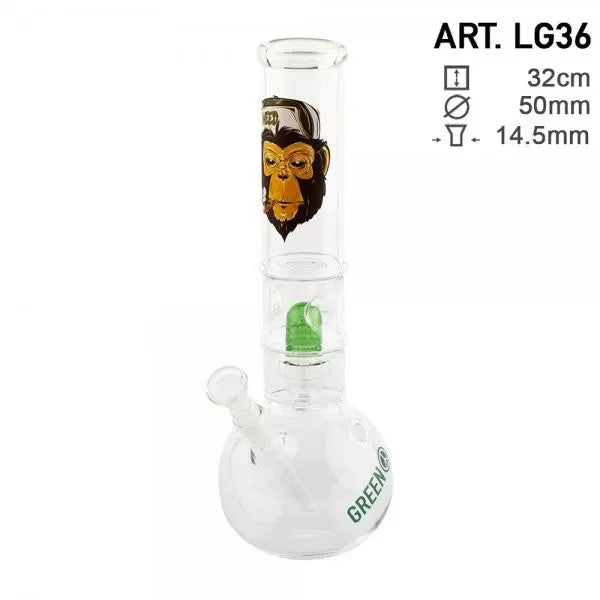Greenline | 12.5" Round Glass Water Pipe w/ Dome Perc - Headshop.com