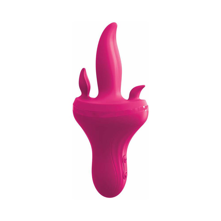 Pipedream 3Some Holey Trinity Triple Tongue Vibrator Rechargeable Silicone Red - Headshop.com
