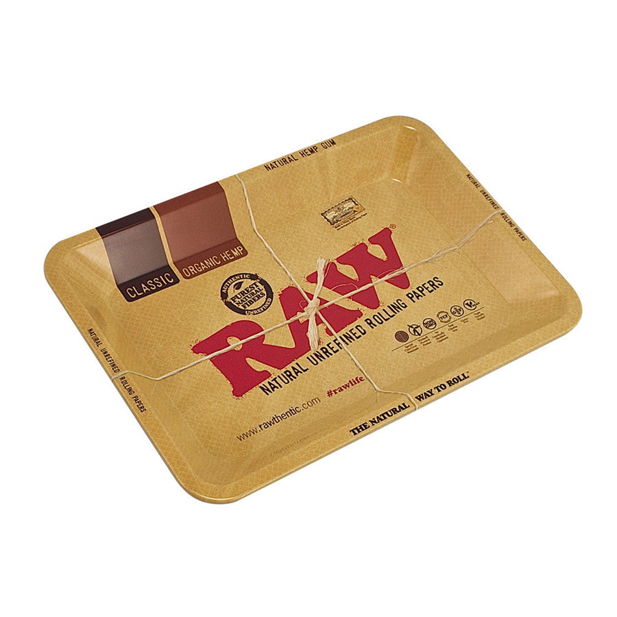 7" x 5" Raw Aluminum High Sided Rolling Tray - Mini - Headshop.com