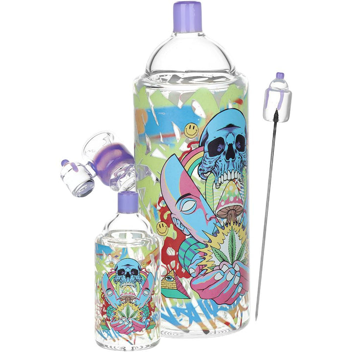 Pulsar Graffiti Series Spray Paint Glass Water Pipe Set / 7.5" / 14mm F