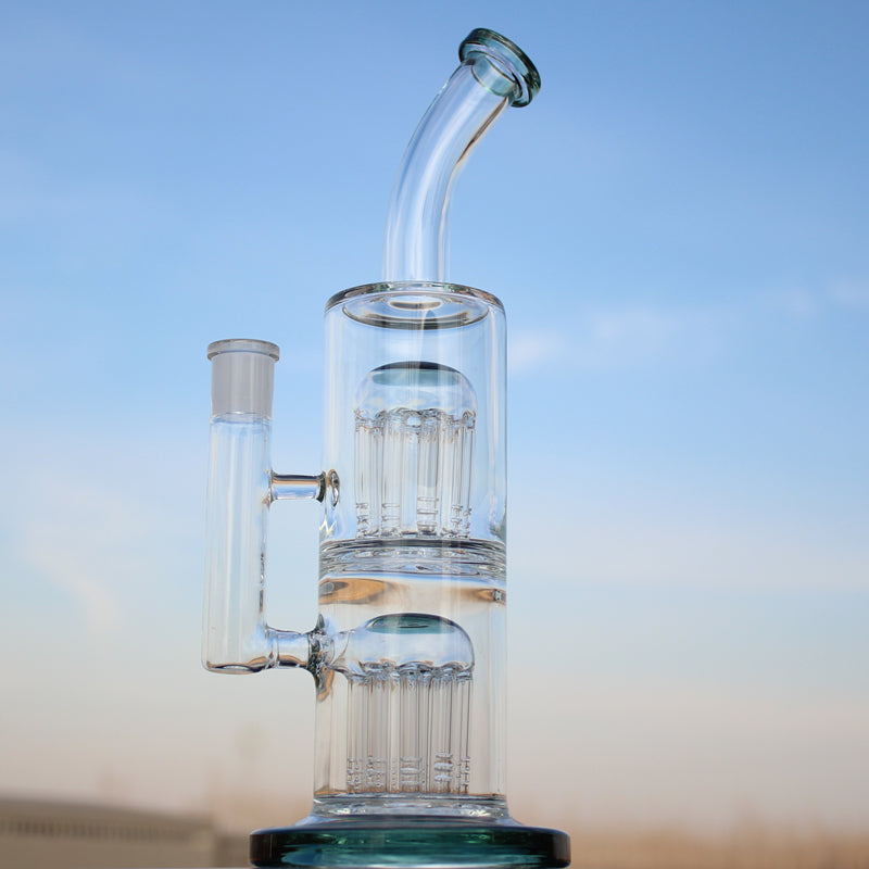 10.6" Glass Straight Water Pipe w/ Dual Arm Percolators - Headshop.com