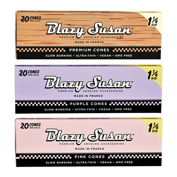 Blazy Susan Pre-Rolled Cones Slide Box | 1 1/4 | 20pc | 12pk Display Blazy Susan Pre-Rolled Cones Slide Box | 1 1/4 | Cone - Headshop.com