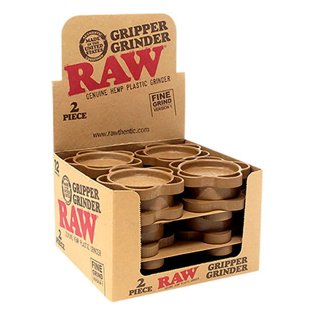 RAW Gripper Grinder - 2pc/2.5"/Fine Grind V3 - 12PC DISP - Headshop.com