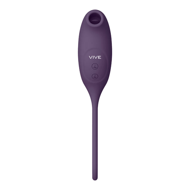 VIVE QUINO Rechargeable Air Wave & Vibrating Silicone Egg Vibrator Purple - Headshop.com