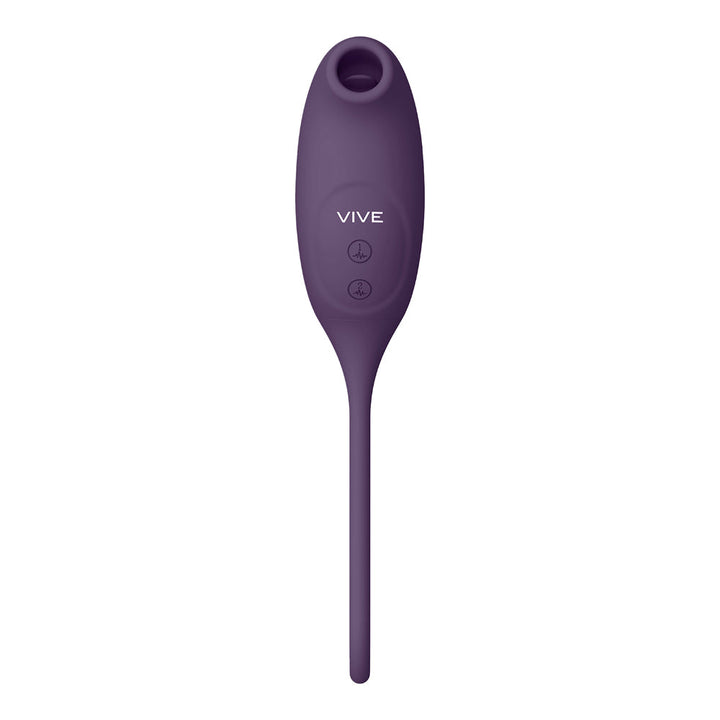 VIVE QUINO Rechargeable Air Wave & Vibrating Silicone Egg Vibrator Purple - Headshop.com