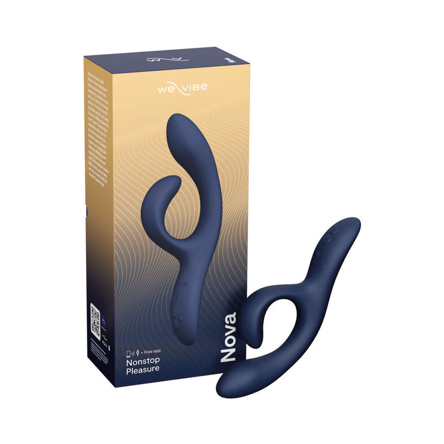 We-Vibe Nova 2 Rechargeable Flexible Silicone Rabbit Vibrator Midnight Blue - Headshop.com
